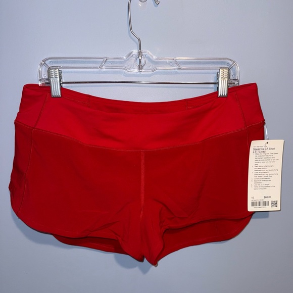 Lululemon Speed Up Low-Rise Lined Short 2.5" Red - Size 10 (NEW WITH TAG) - Picture 2 of 5